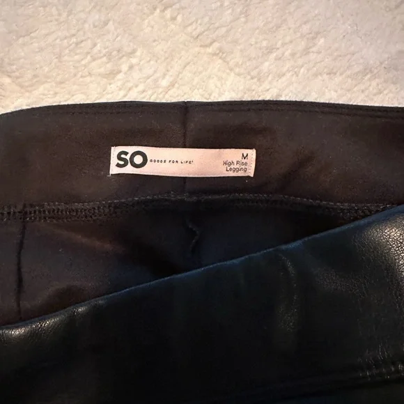 Black Faux Leather Pants - Picture 2 of 3